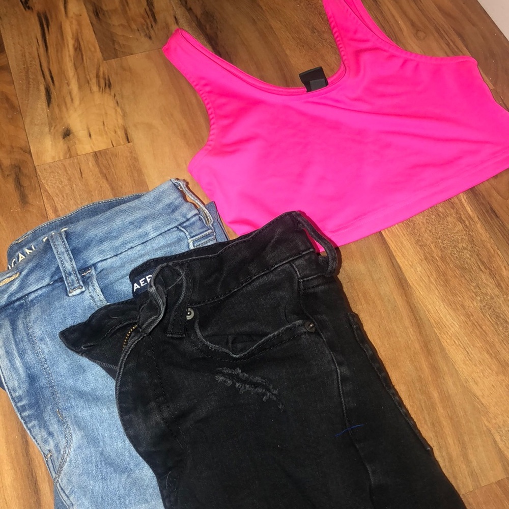 A bundle is HERE !! Two jeans and tube top